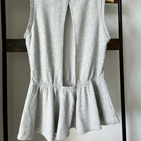 Mustard Seed open-back peplum top, grey, US size M - Picture 2 of 6